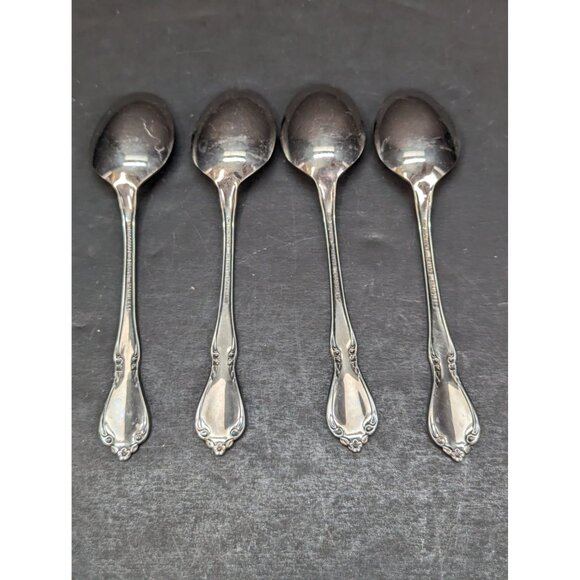 Oneidacraft Deluxe Chateau Stainless 6.75" Soup Spoons Replacement 4 Pieces - Picture 6 of 8
